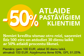 Latcredit atlaide pastāvīgiem klientiem