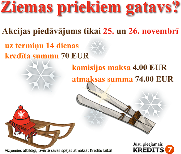 Ziemas priekiem gatavs 25. un 26.novembrī