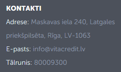 Vitacredit kontakti